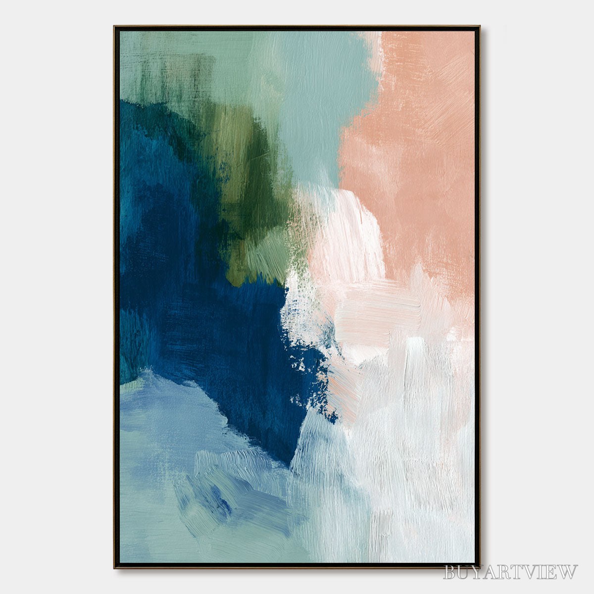 BUYARTVIEW Serene Collision – Modern Abstract Brushstroke Painting - image 1