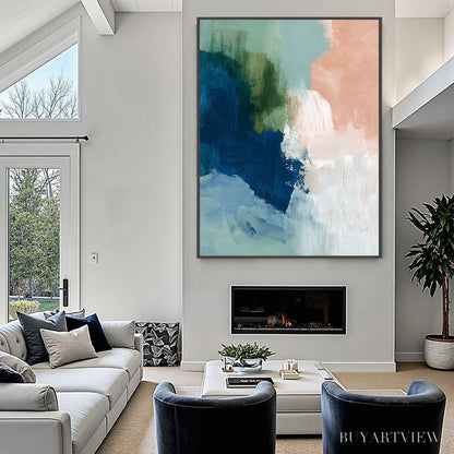 BUYARTVIEW Serene Collision – Modern Abstract Brushstroke Painting - image 4