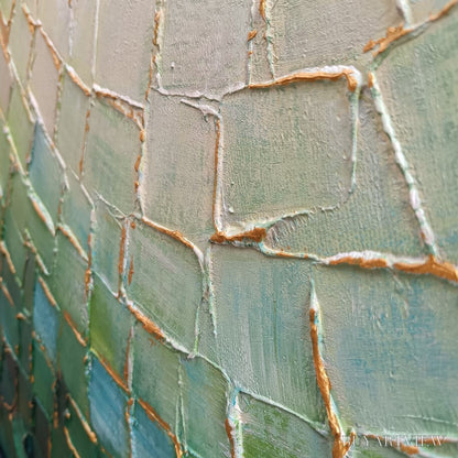 BUYARTVIEW Ready to Ship | Emerald Mosaic | 24''X48'' | 60x120cm | Black Frame - image 4