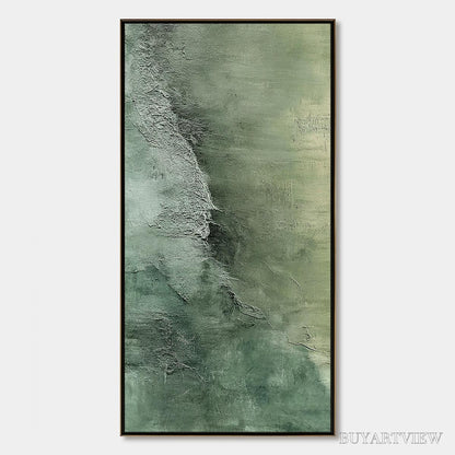 BUYARTVIEW Emerald Depths – Textured Abstract Oil Painting - image 1