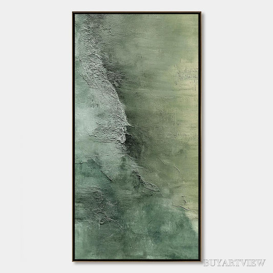 BUYARTVIEW Emerald Depths – Textured Abstract Oil Painting - image 1
