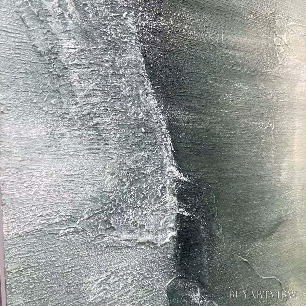 BUYARTVIEW Emerald Depths – Textured Abstract Oil Painting - image 3