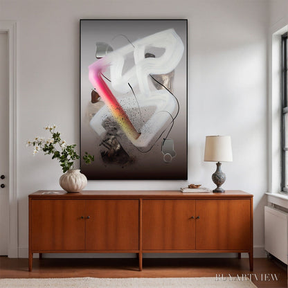 BUYARTVIEW Ethereal Drift – Abstract Textured Oil Painting on Grey - image 4