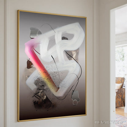 BUYARTVIEW Ethereal Drift – Abstract Textured Oil Painting on Grey - image 5