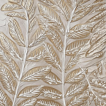 BUYARTVIEW Golden Botanicals – Textured Metallic Gold Leaf Oil Painting - image 6
