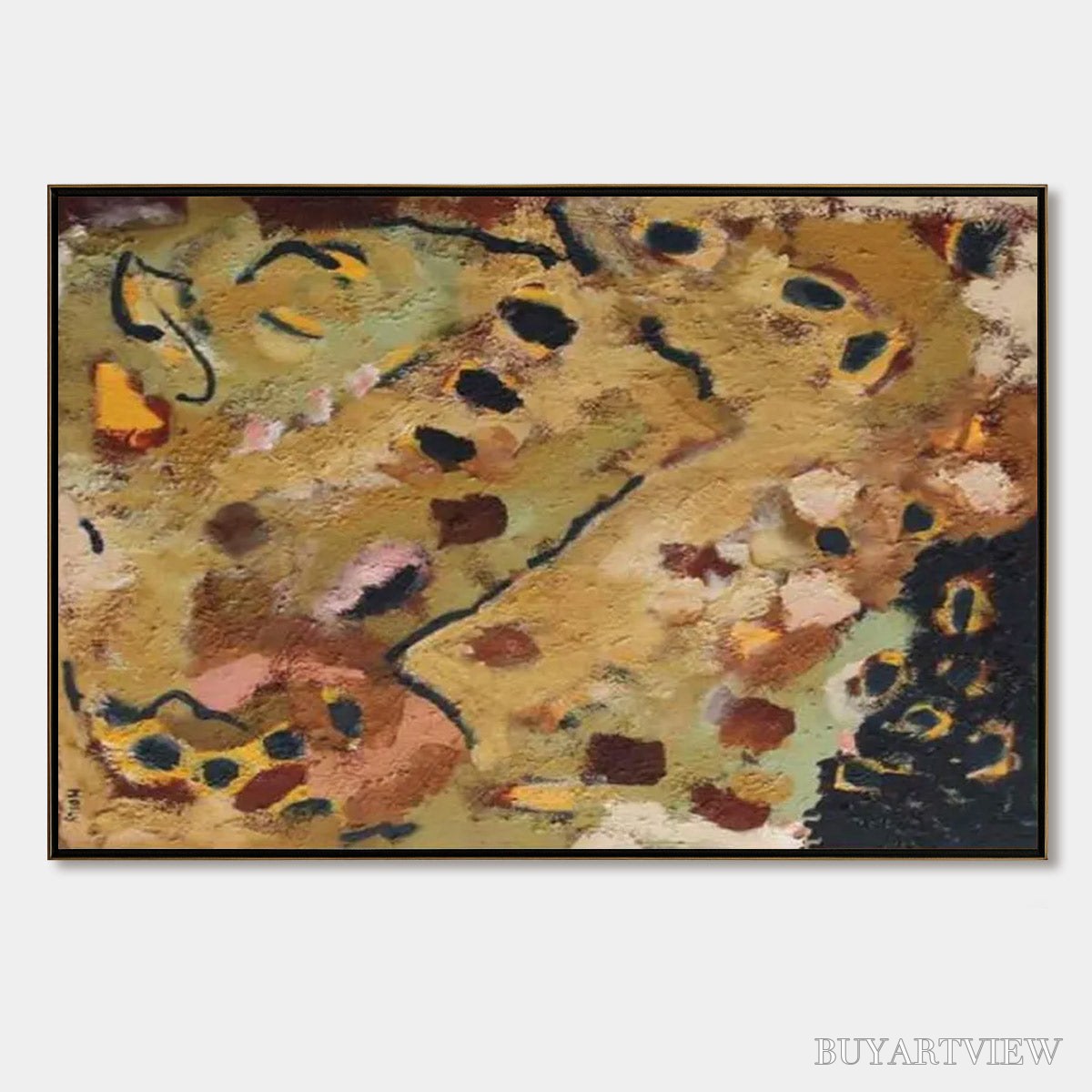 BUYARTVIEW Earth Tones – Abstract Organic Textured Oil Painting - image 1