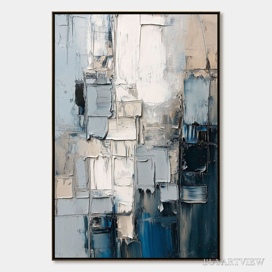 BUYARTVIEW Stratum – Heavily Textured Abstract Impasto Oil Painting - image 1