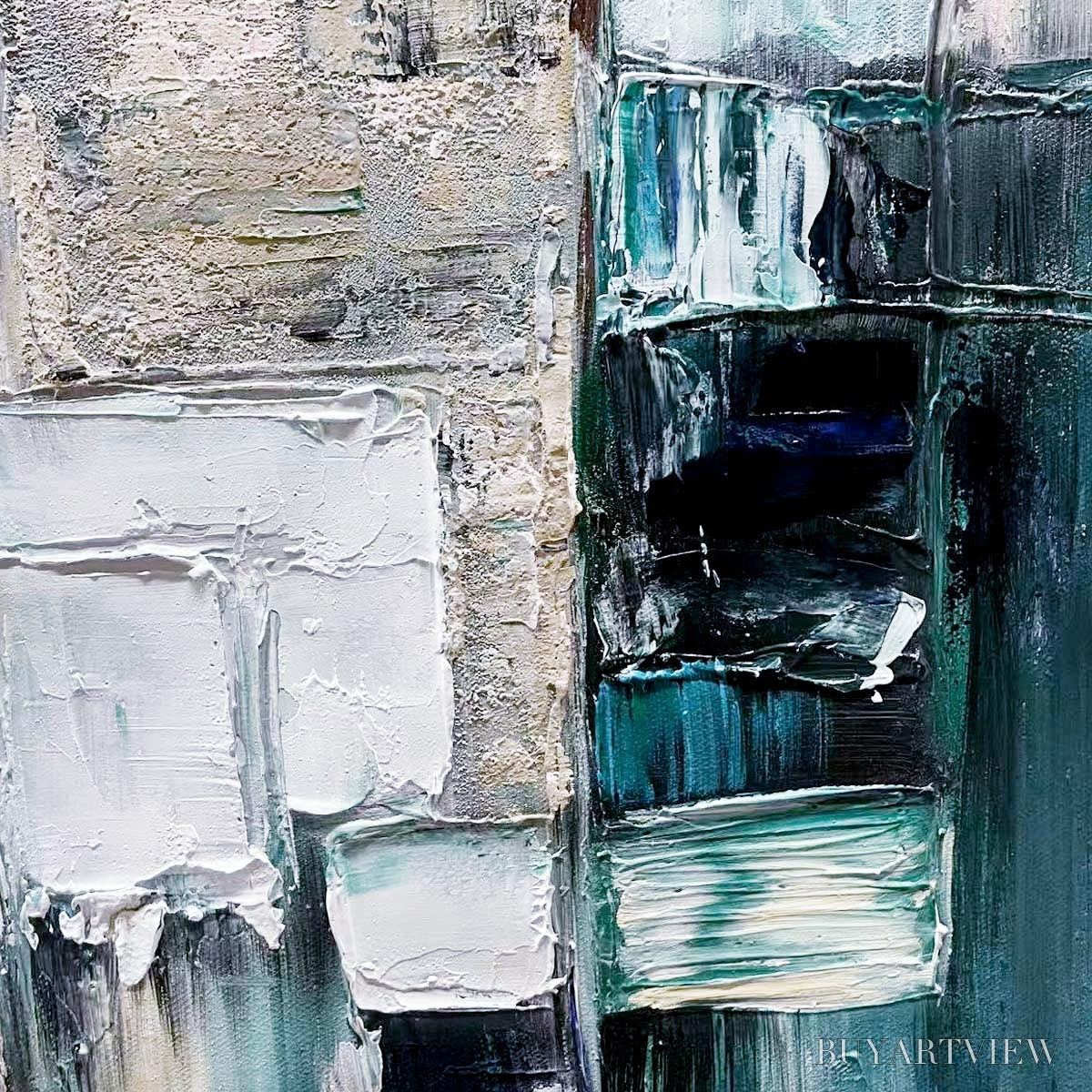 BUYARTVIEW Stratum – Heavily Textured Abstract Impasto Oil Painting - image 3