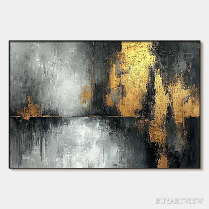 BUYARTVIEW Golden Embrace – Textured Abstract Oil Painting - image 1