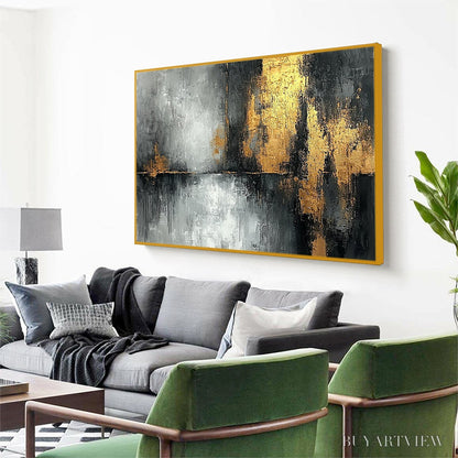 BUYARTVIEW Golden Embrace – Textured Abstract Oil Painting - image 3