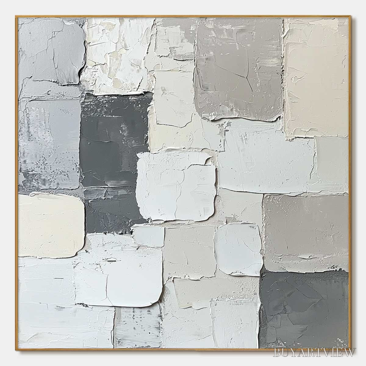 BUYARTVIEW Layered Harmony – Textured Abstract Oil Painting - image 1