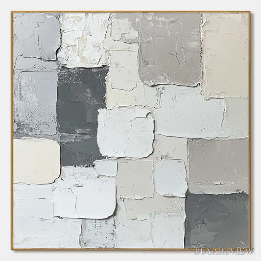 BUYARTVIEW Layered Harmony – Textured Abstract Oil Painting - image 1