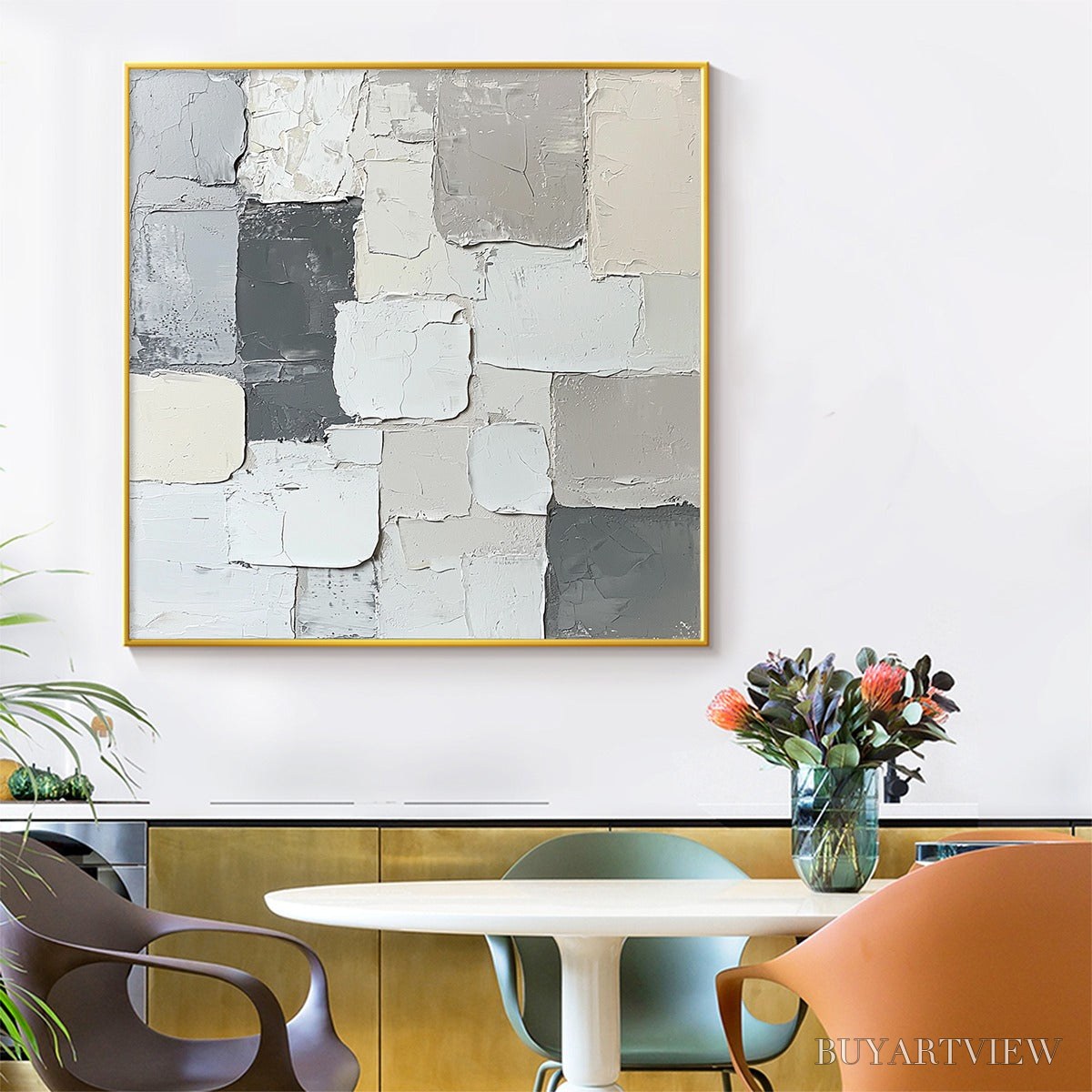 BUYARTVIEW Layered Harmony – Textured Abstract Oil Painting - image 6