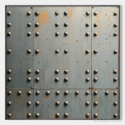 BUYARTVIEW Industrial Strength – Textured Metal Panel Oil Painting - image 1