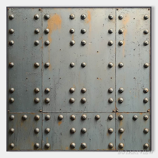 BUYARTVIEW Industrial Strength – Textured Metal Panel Oil Painting - image 1