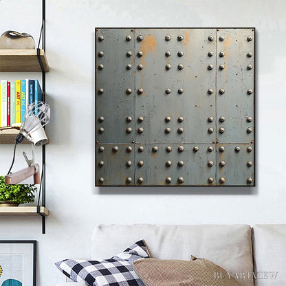 BUYARTVIEW Industrial Strength – Textured Metal Panel Oil Painting - image 2