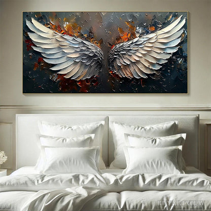 BUYARTVIEW Angelic Wings – Textured Symbolic Oil Painting - image 2