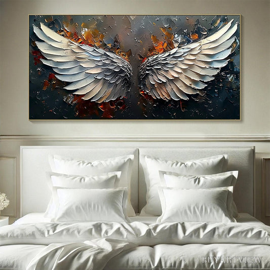 BUYARTVIEW Angelic Wings – Textured Symbolic Oil Painting - image 2