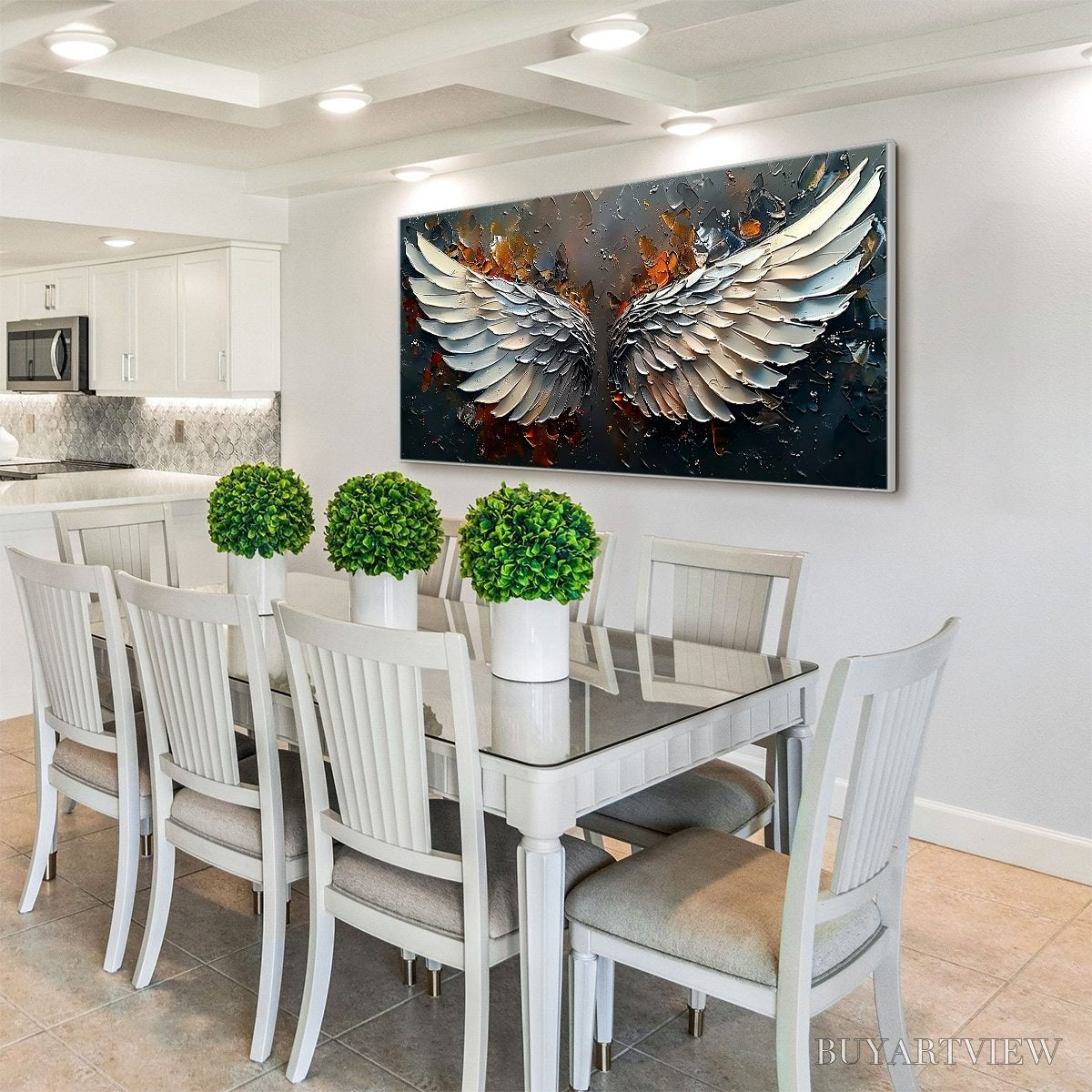 BUYARTVIEW Angelic Wings – Textured Symbolic Oil Painting - image 4