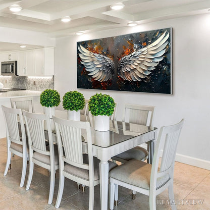 BUYARTVIEW Angelic Wings – Textured Symbolic Oil Painting - image 4