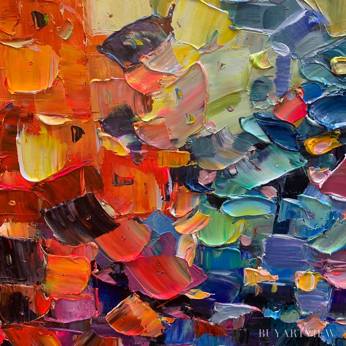 BUYARTVIEW Color Symphony – Textured Abstract Impasto Oil Painting - image 3