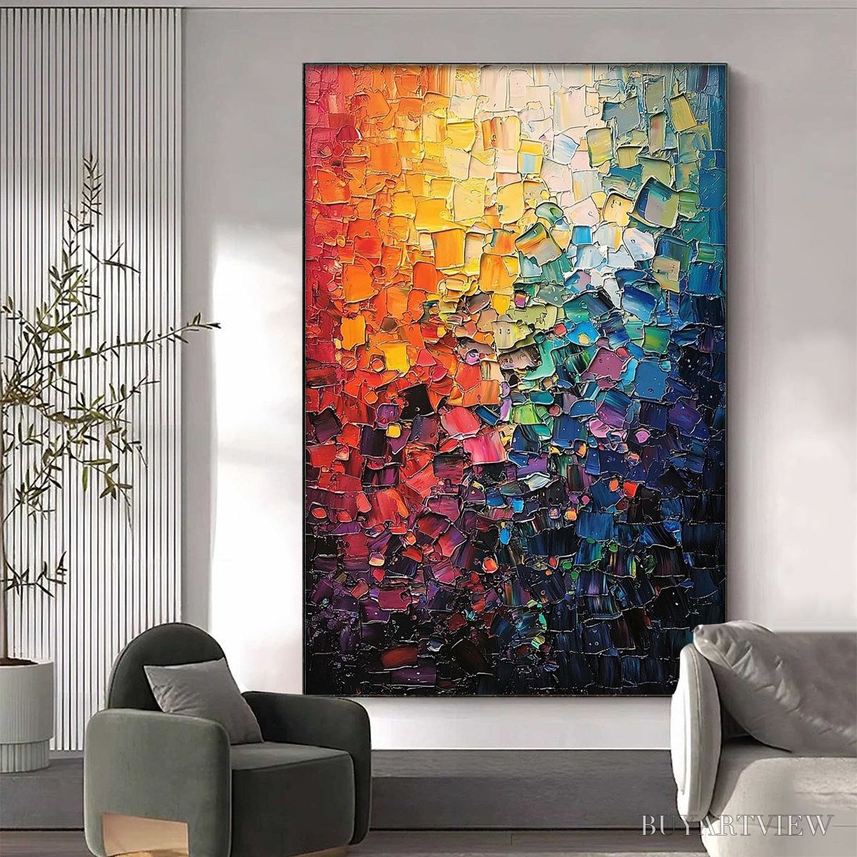 BUYARTVIEW Color Symphony – Textured Abstract Impasto Oil Painting - image 4
