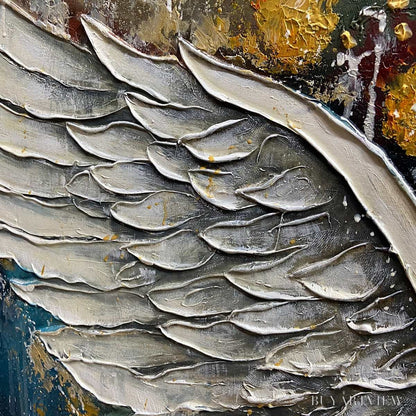 BUYARTVIEW Wings of Hope – Textured Abstract Angel Wings Oil Painting - image 3