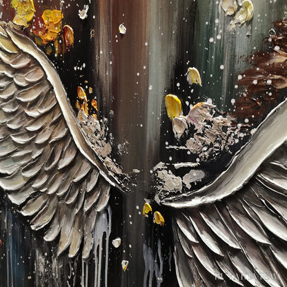 BUYARTVIEW Wings of Hope – Textured Abstract Angel Wings Oil Painting - image 6