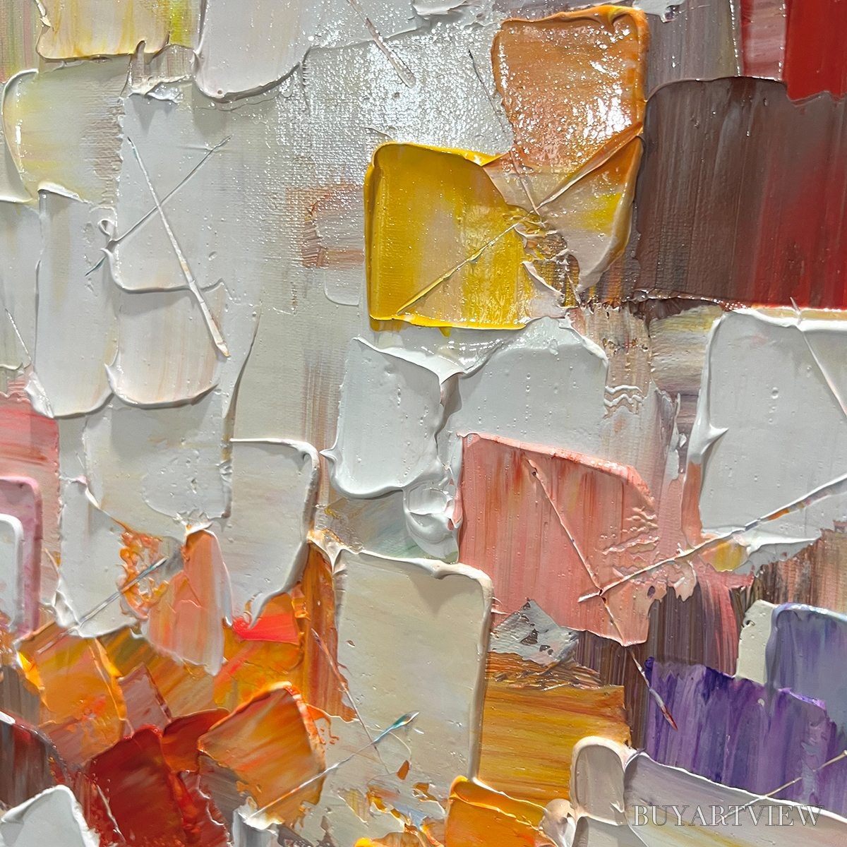 BUYARTVIEW Whispers of Light – Textured Abstract Oil Painting - image 3