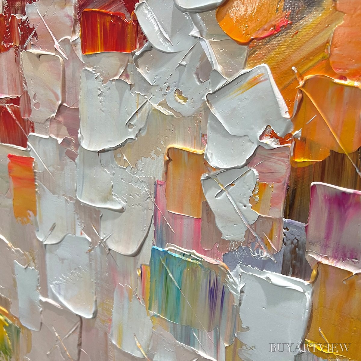 BUYARTVIEW Whispers of Light – Textured Abstract Oil Painting - image 5