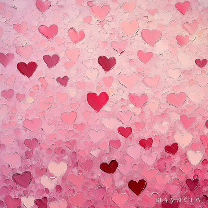 BUYARTVIEW Heart Rain – Textured Impasto Abstract Oil Painting in Pink and Red - image 3