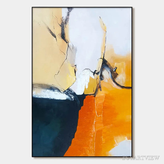 BUYARTVIEW Ochre Flow – Abstract Oil Painting on Canvas - image 1