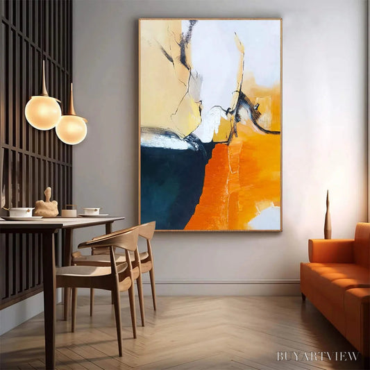 BUYARTVIEW Ochre Flow – Abstract Oil Painting on Canvas - image 2