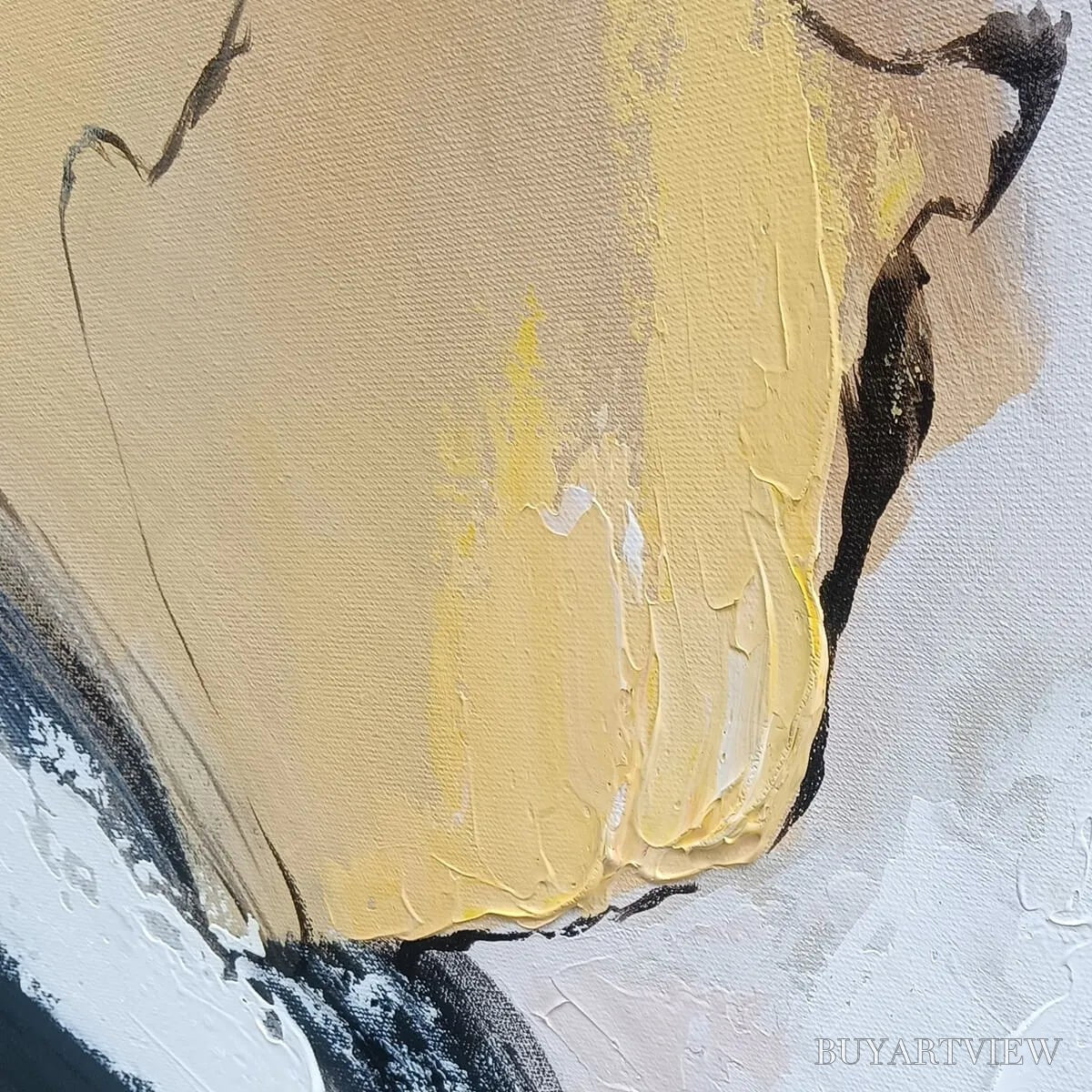 BUYARTVIEW Ochre Flow – Abstract Oil Painting on Canvas - image 5