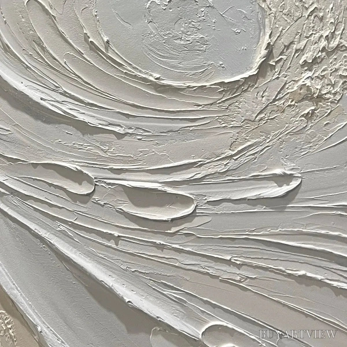 BUYARTVIEW Whispers of the Wind – Panoramic Textured Abstract Painting in Neutral Tones, Modern , Beige and Grey - image 3
