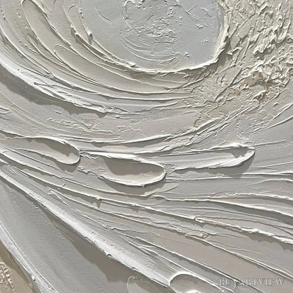 BUYARTVIEW Whispers of the Wind – Panoramic Textured Abstract Painting in Neutral Tones, Modern , Beige and Grey - image 3
