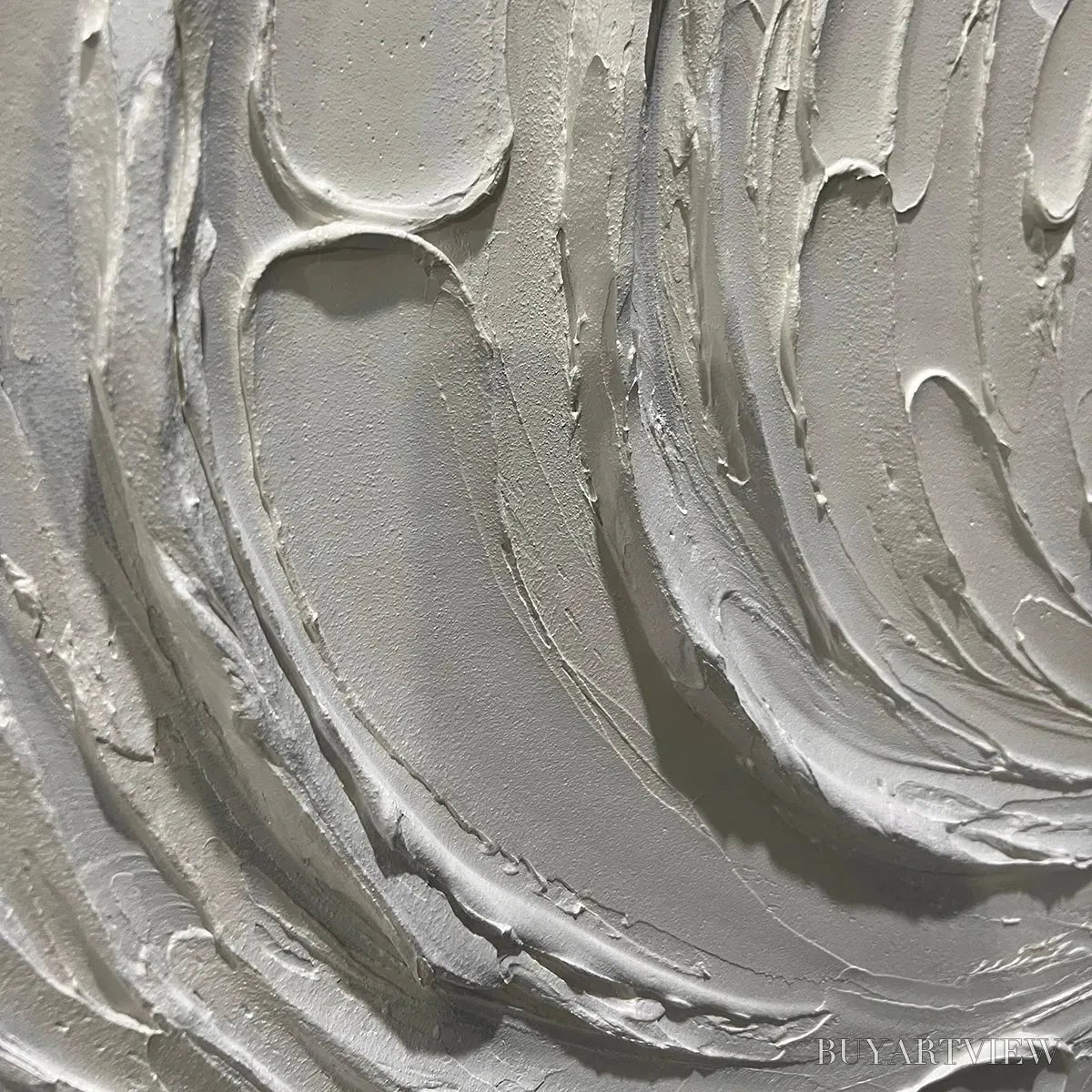 BUYARTVIEW Whispers of the Wind – Panoramic Textured Abstract Painting in Neutral Tones, Modern , Beige and Grey - image 6