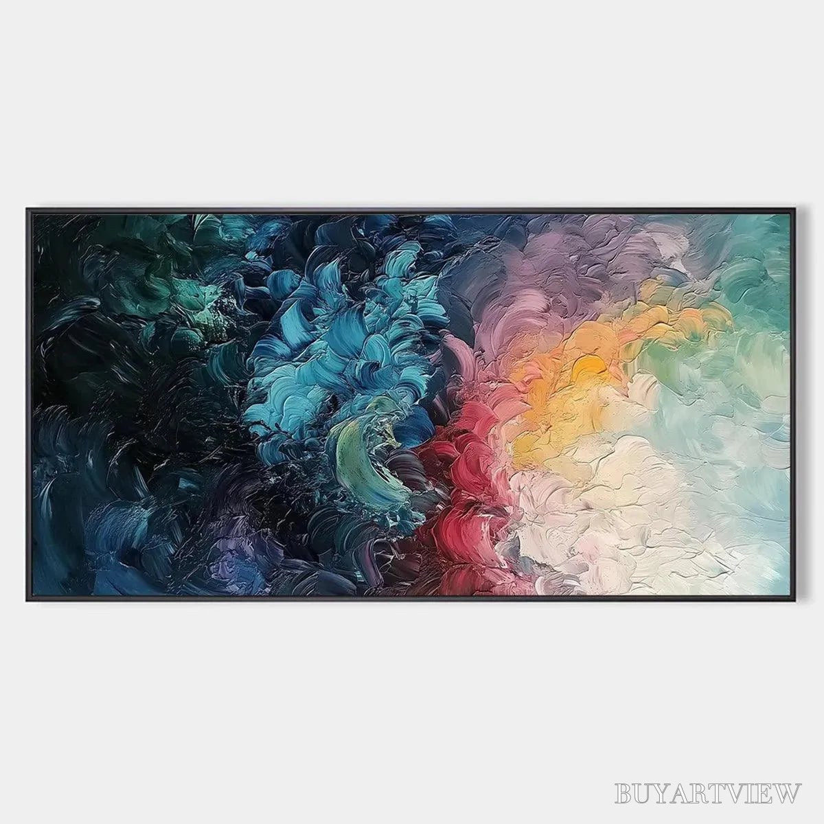 BUYARTVIEW Dusk Whispers – Textured Abstract Impasto Oil Painting - image 1
