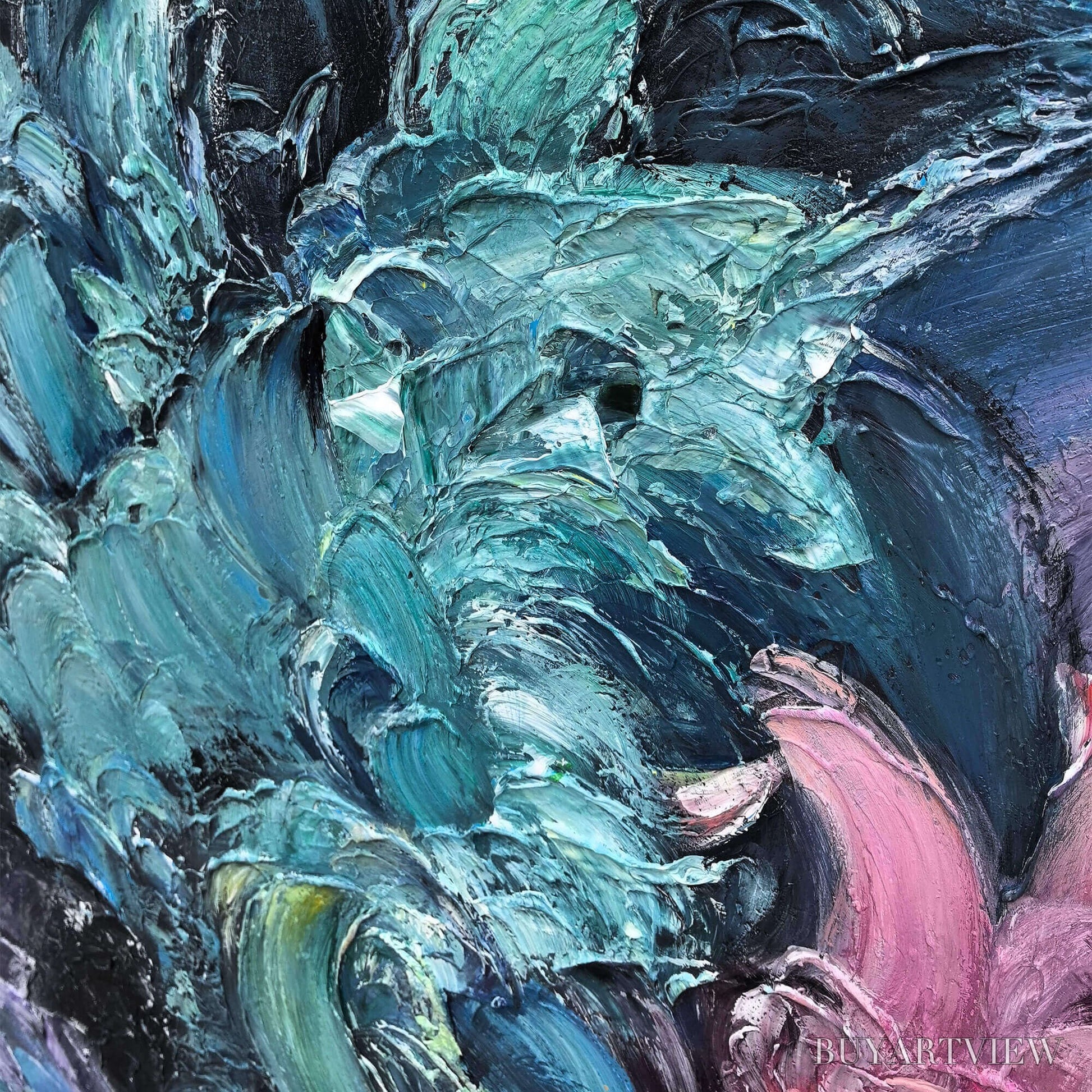 BUYARTVIEW Dusk Whispers – Textured Abstract Impasto Oil Painting - image 6