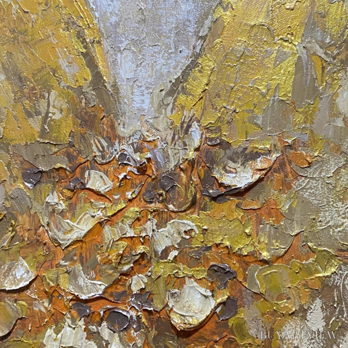 BUYARTVIEW Golden Wings – Gold Butterfly Painting, Textured , Vertical Canvas, Beige and Gold Decor - image 3