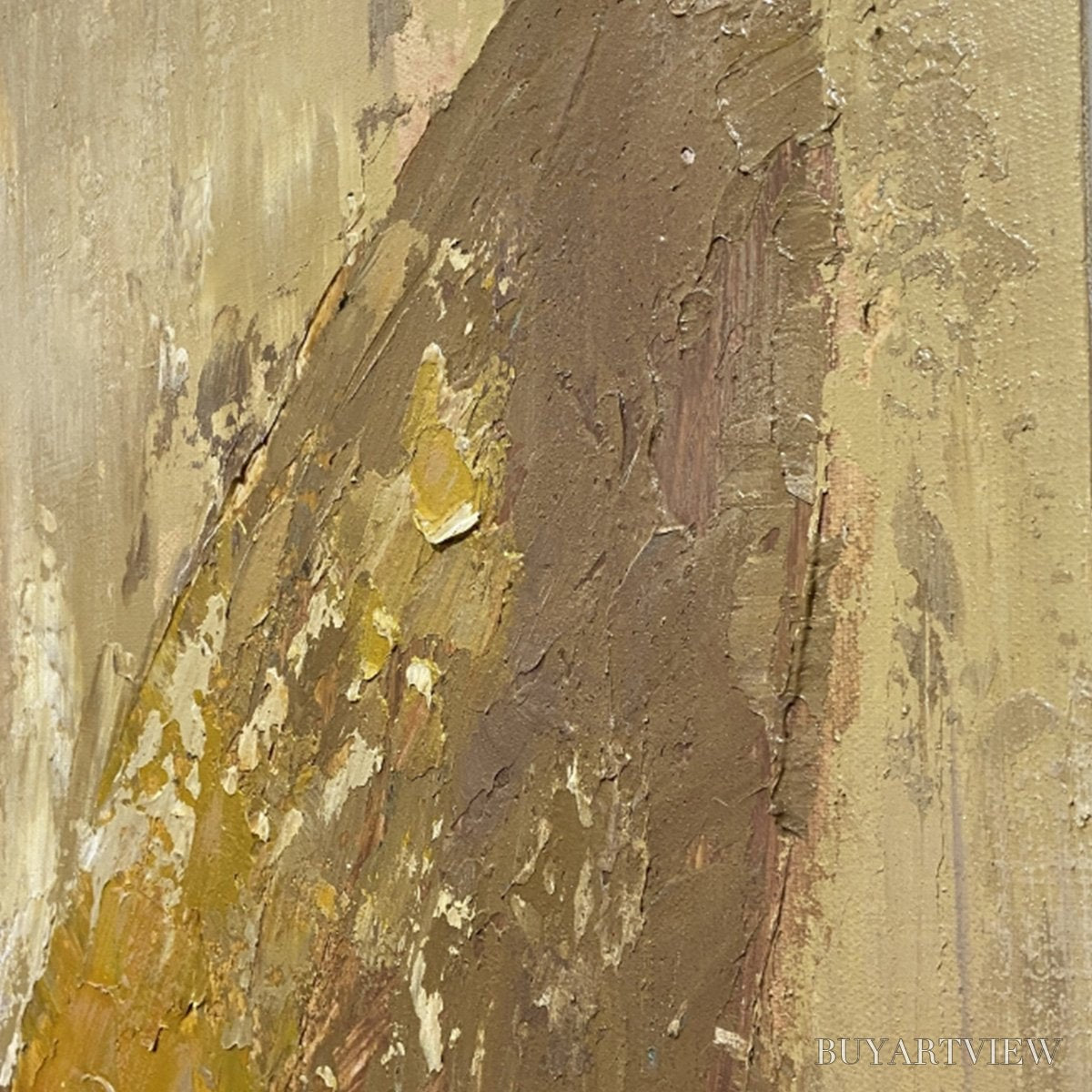 BUYARTVIEW Golden Wings – Gold Butterfly Painting, Textured , Vertical Canvas, Beige and Gold Decor - image 5