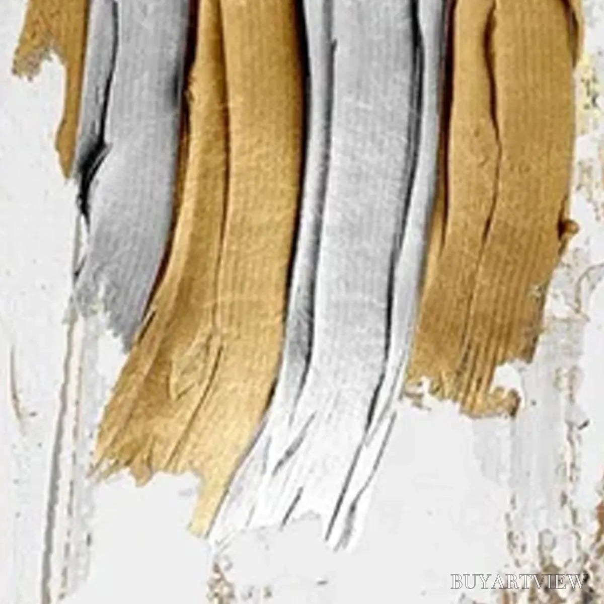 BUYARTVIEW Golden Lines Diptych – Textured Abstract Painting Set of 2, Vertical - image 3