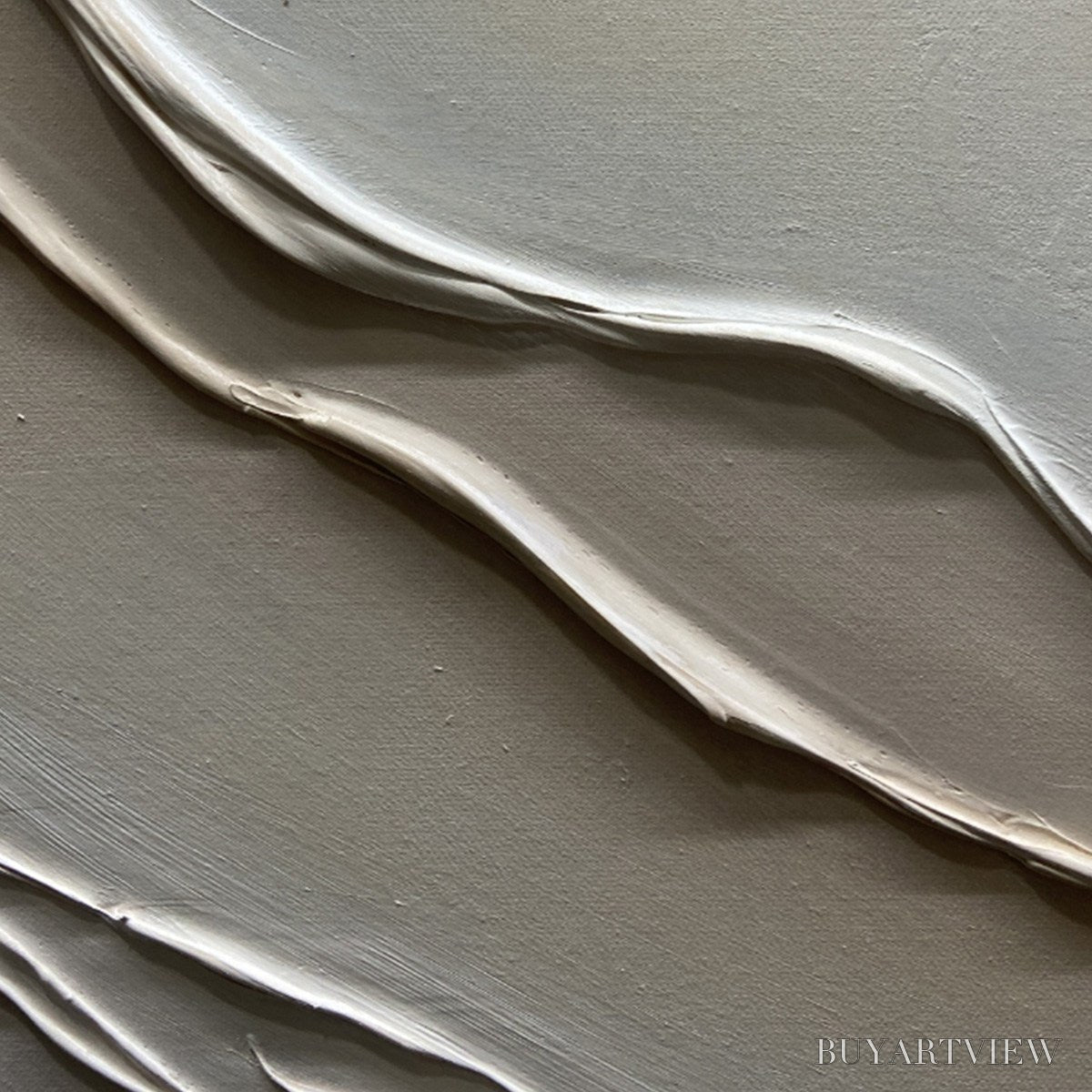 BUYARTVIEW Beige Textured Abstract Diptych – Textured Abstract Painting Set of 2, Square - image 3