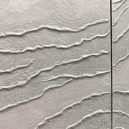 BUYARTVIEW White Textured Lines Diptych – Textured Abstract Painting Set of 2, Vertical - image 6