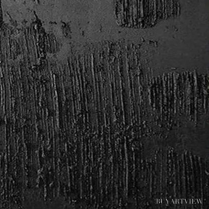 BUYARTVIEW Black Textured Diptych – Textured Abstract Painting Set of 2, Vertical - image 4