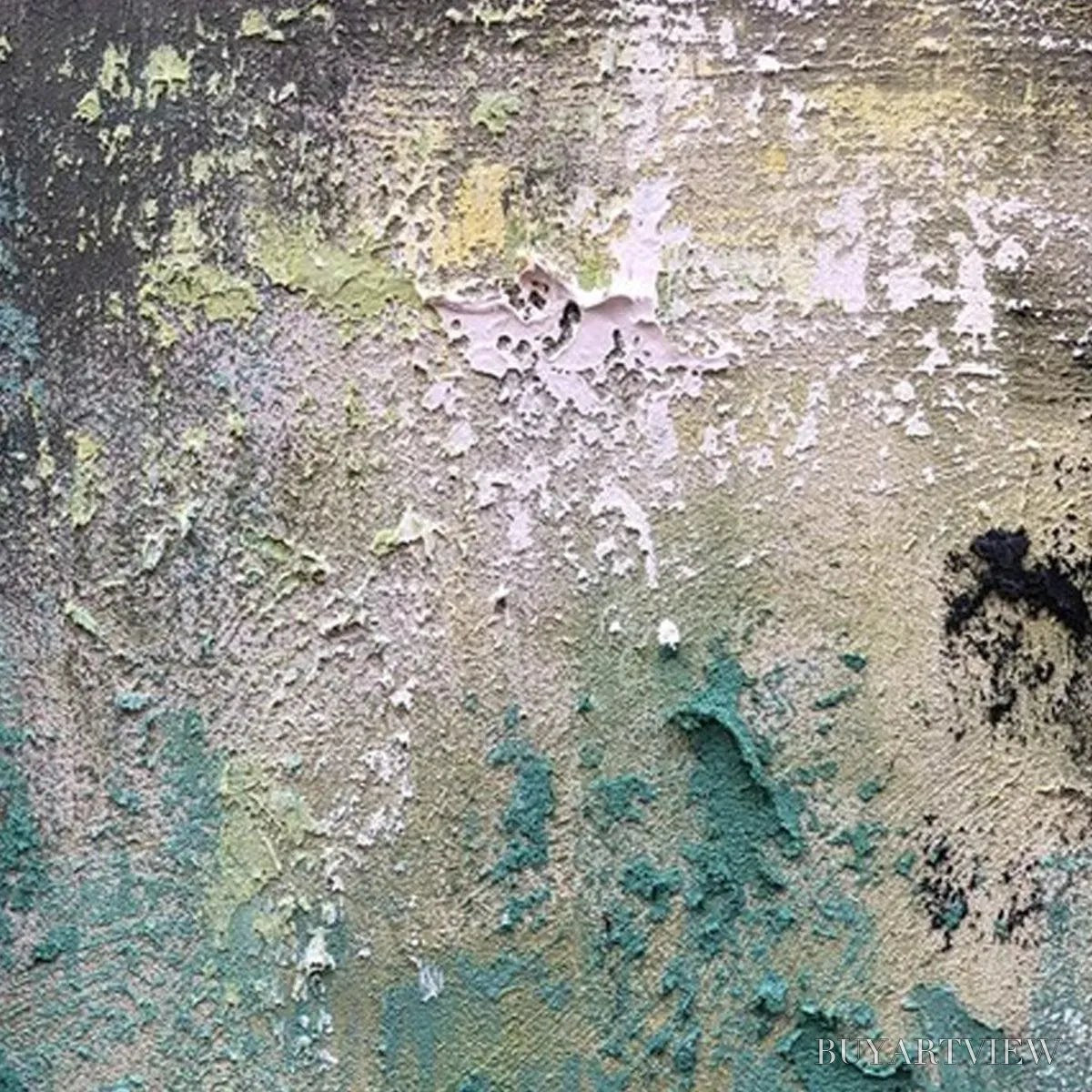 BUYARTVIEW Textured Green Abstract – Impasto Abstract Painting, Vertical - image 3
