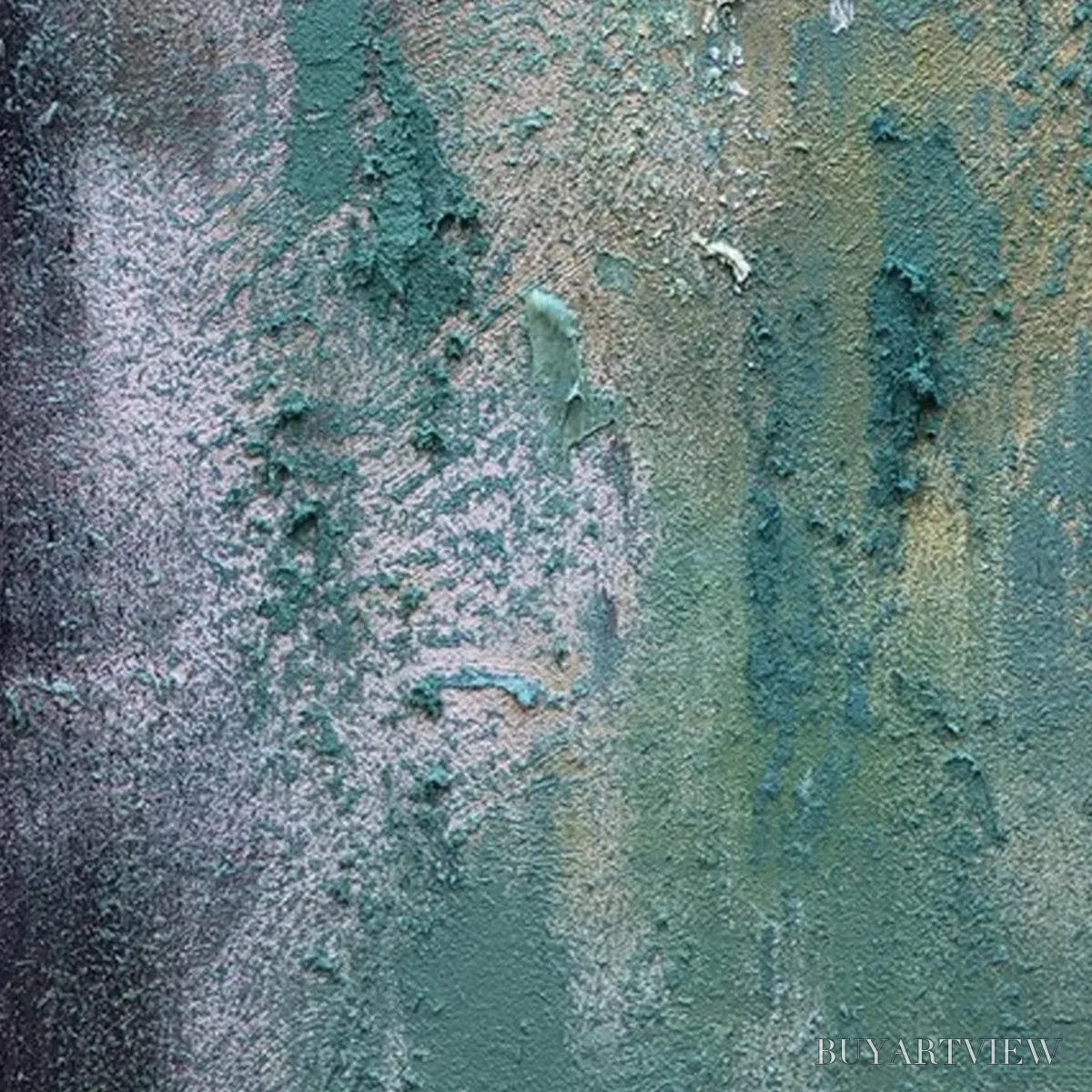 BUYARTVIEW Textured Green Abstract – Impasto Abstract Painting, Vertical - image 5