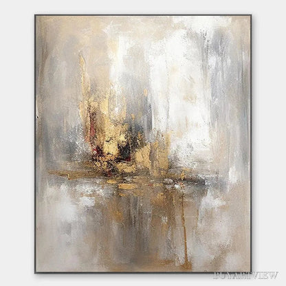 BUYARTVIEW Golden Abstract – Textured Abstract Painting, Vertical - image 1