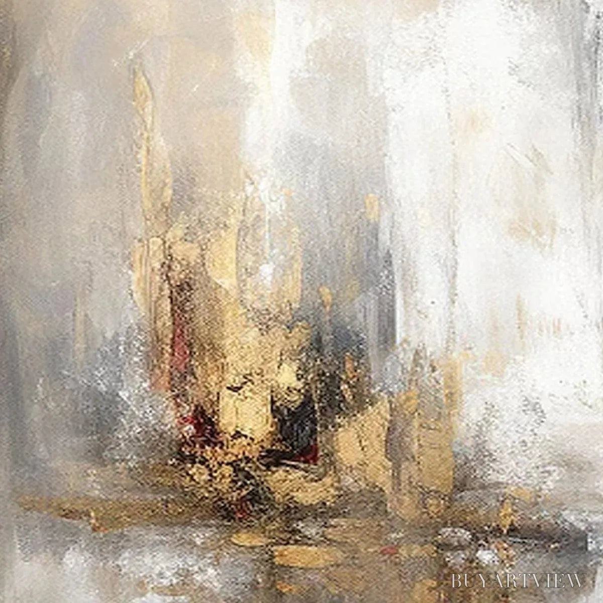 BUYARTVIEW Golden Abstract – Textured Abstract Painting, Vertical - image 3