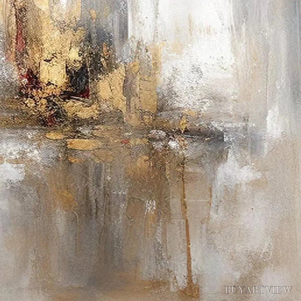 BUYARTVIEW Golden Abstract – Textured Abstract Painting, Vertical - image 5